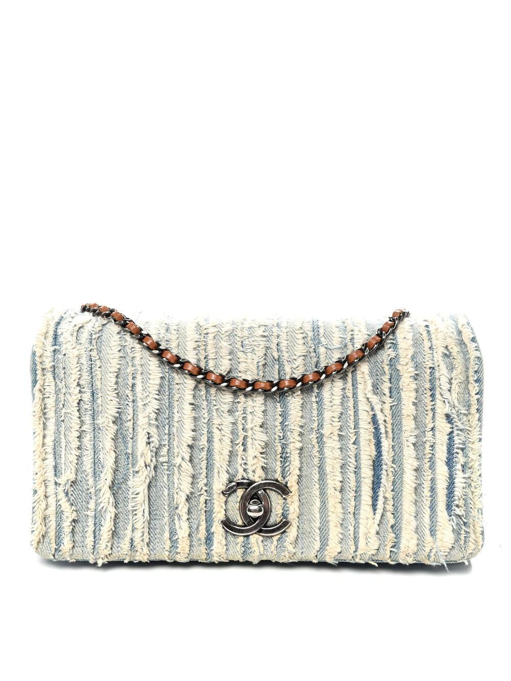 Chanel Denim Fringe Medium Single Flap #284241C19B